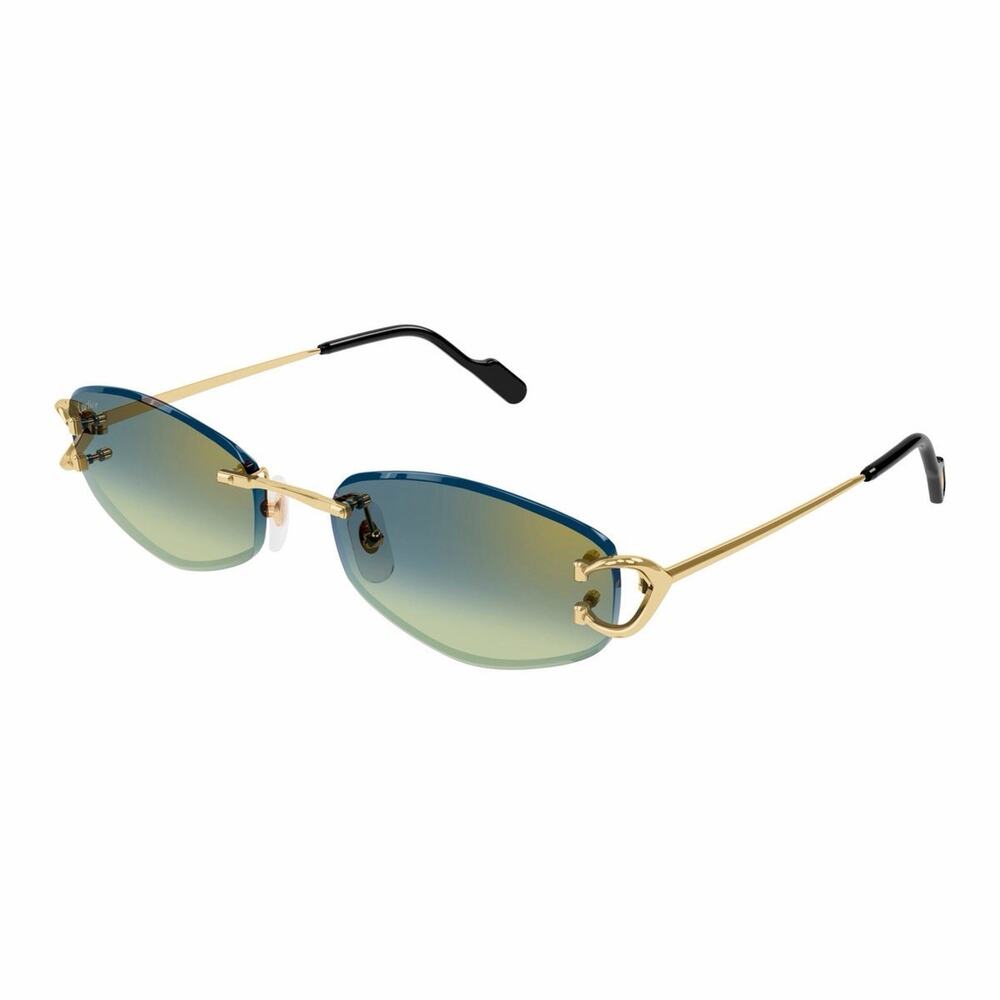 CARTIER C De Cartier CT0467S 003 Gold Green Gradient Women Sunglasses AUTHENTIC